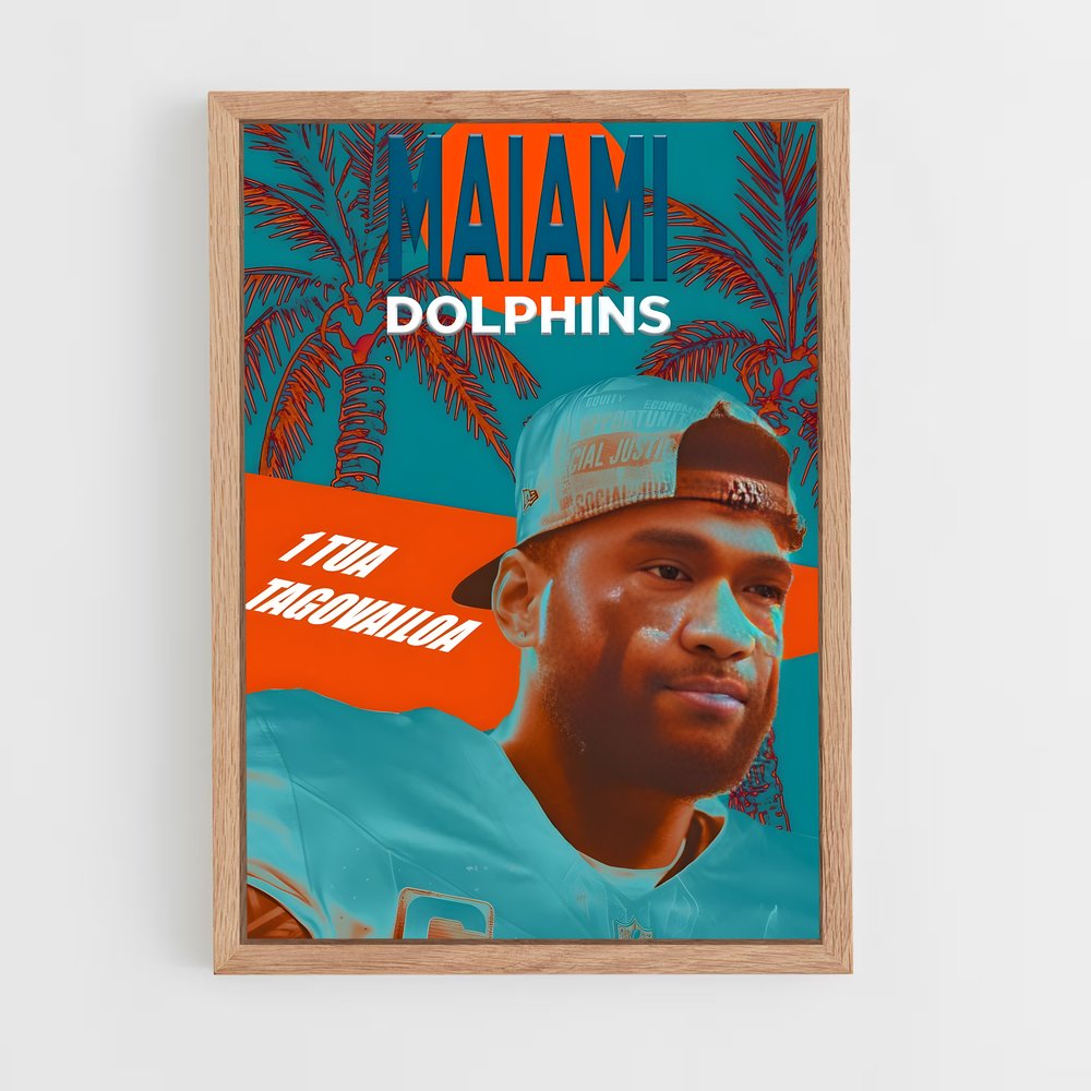 Poster Miami Dolphins Ambiance Tropicale – affiche Football US (vue 4)