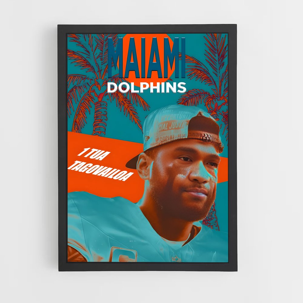 Poster Miami Dolphins Ambiance Tropicale – affiche Football US (vue 2)