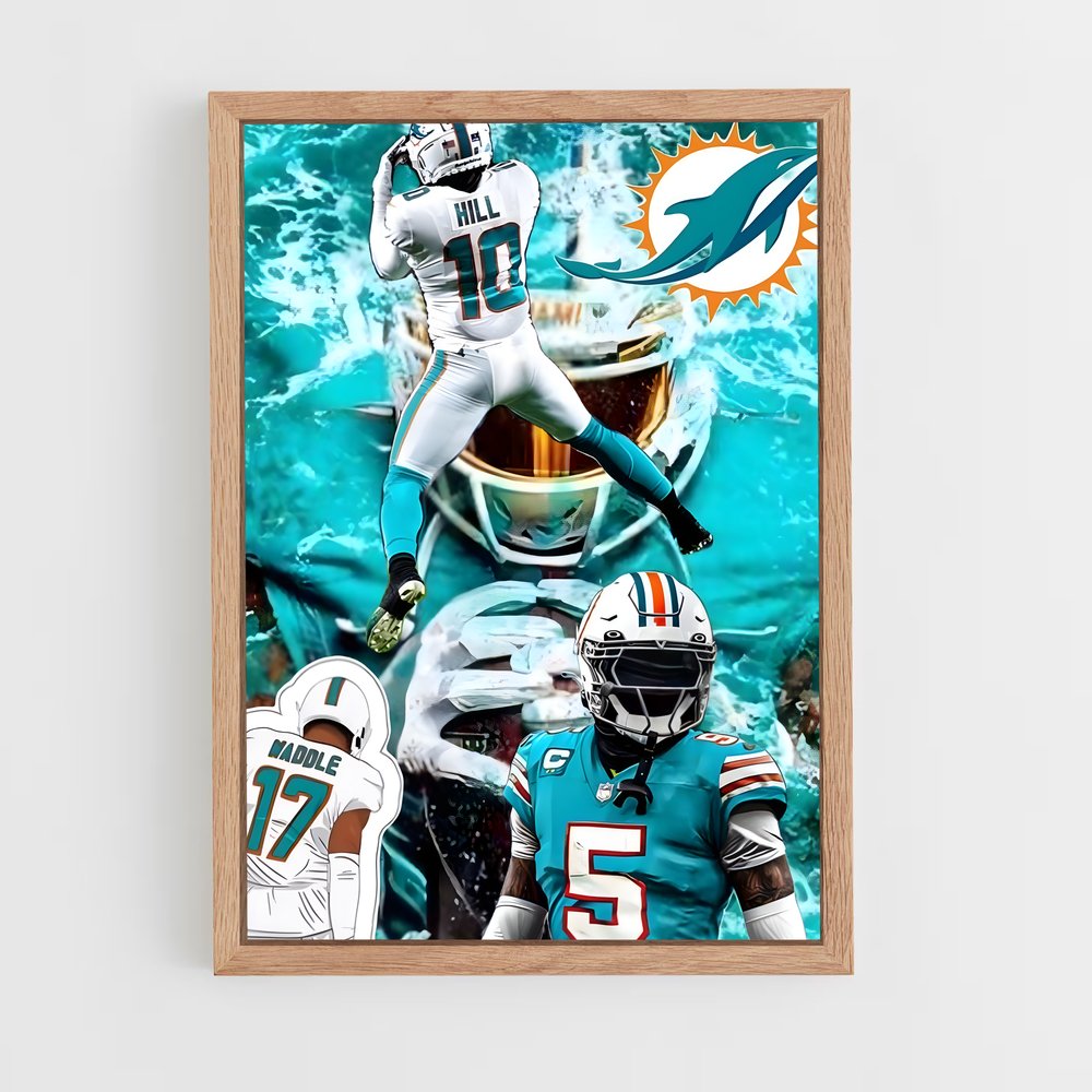 Poster Miami Dolphins Énergie – affiche Football US (vue 4)