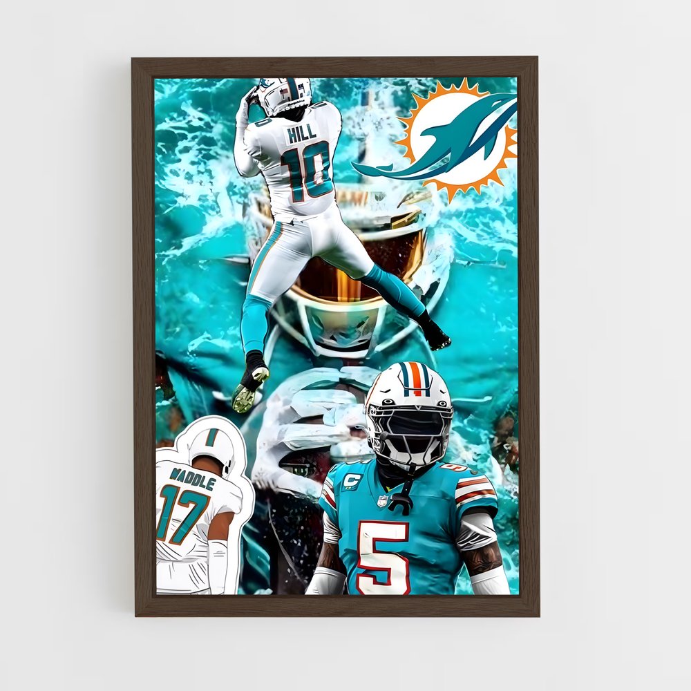 Poster Miami Dolphins Énergie – affiche Football US (vue 5)