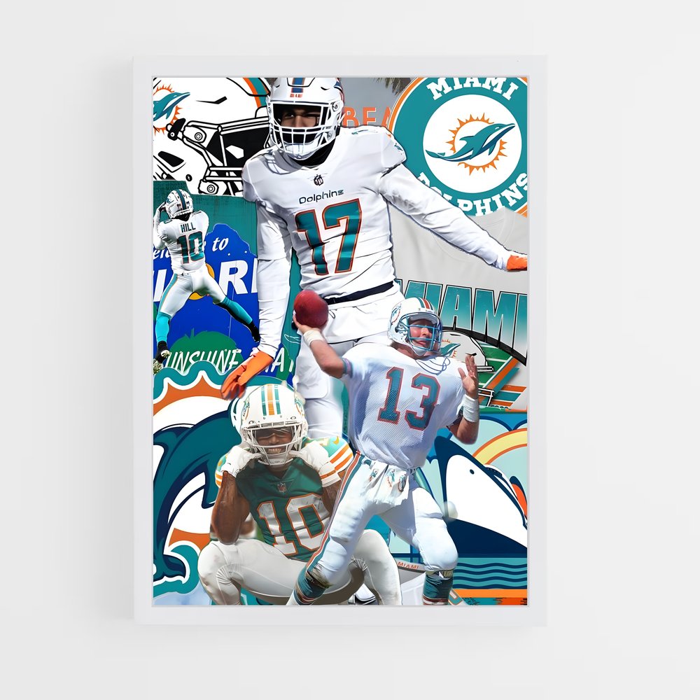 Poster Miami Dolphins Legends – affiche Football US (vue 3)