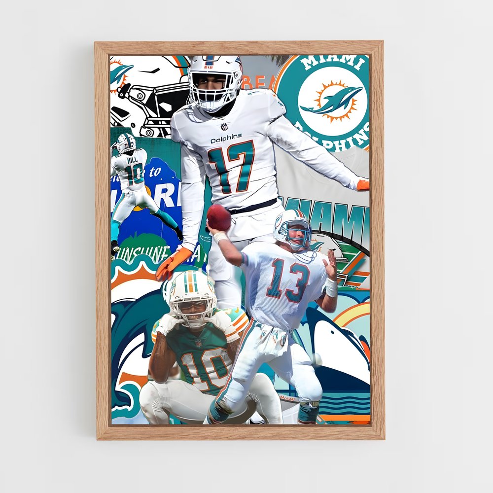 Poster Miami Dolphins Legends – affiche Football US (vue 4)