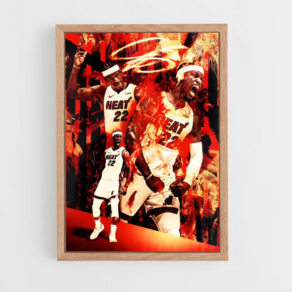 Poster Flammes de Miami – affiche Basketball (vue 4)