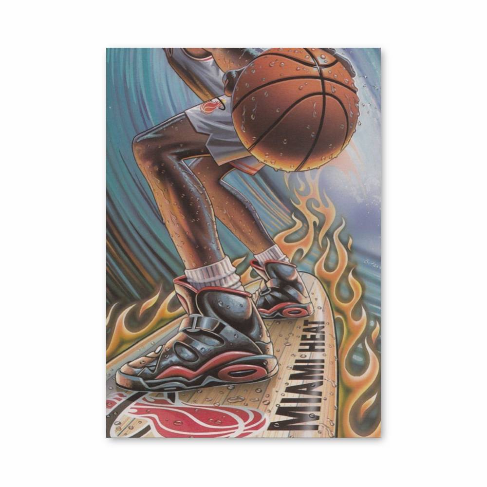 Poster Surf en Flammes – affiche Basketball
