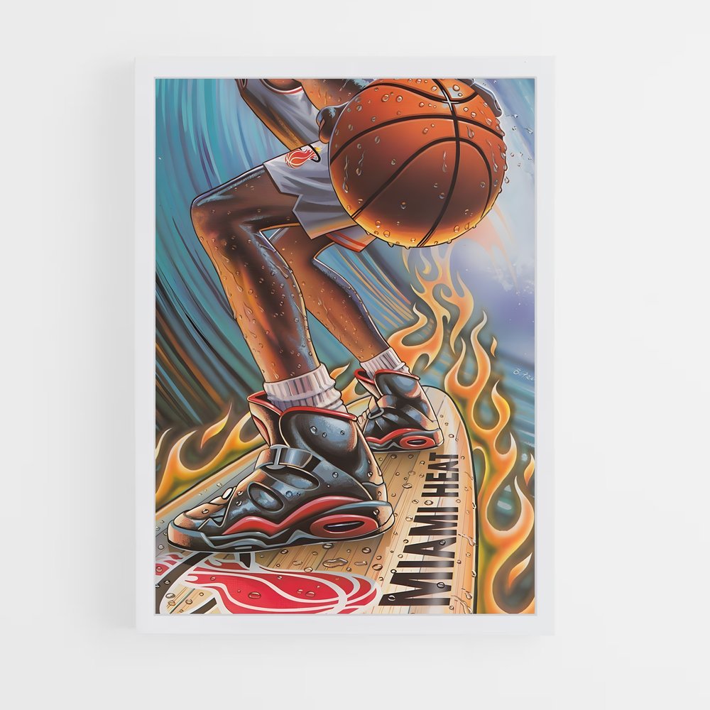 Poster Surf en Flammes – affiche Basketball (vue 3)