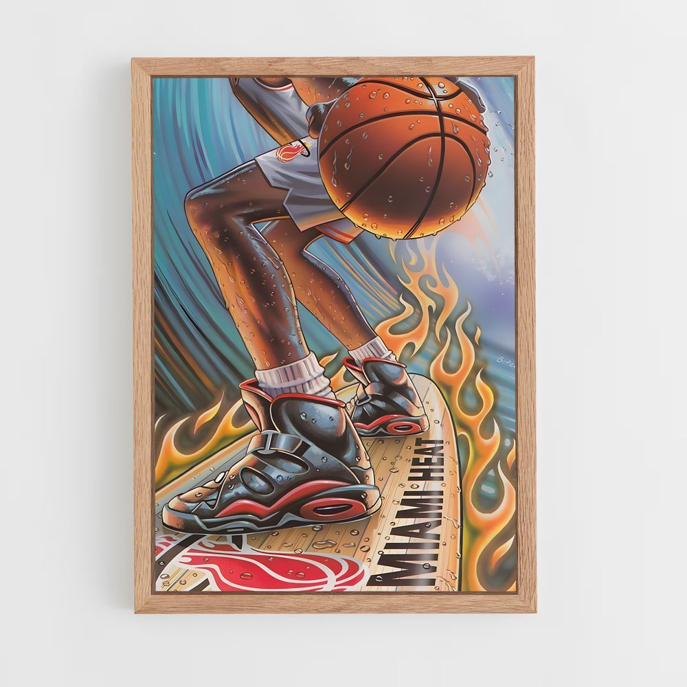 Poster Surf en Flammes – affiche Basketball (vue 4)
