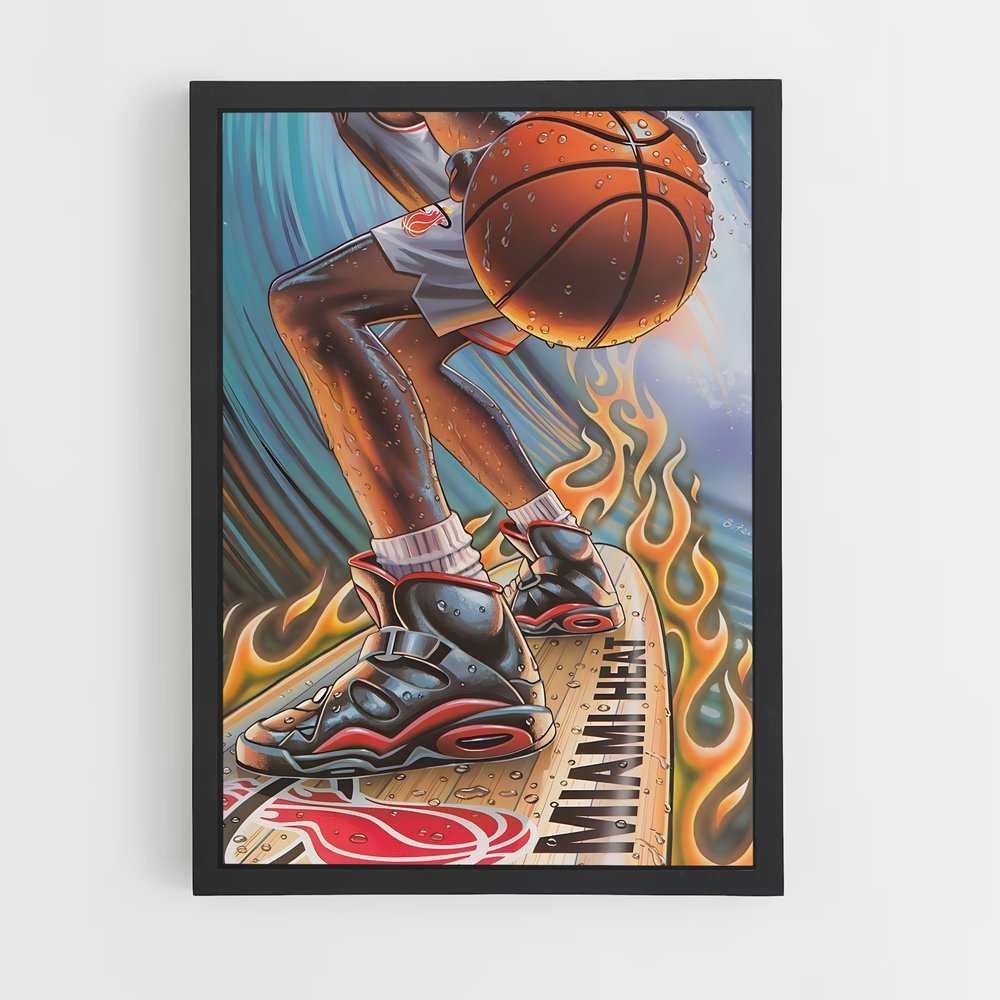 Poster Surf en Flammes – affiche Basketball (vue 2)