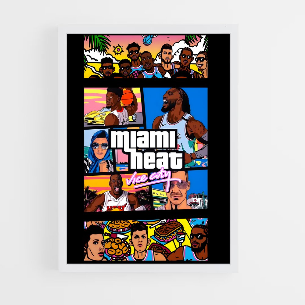 Poster Vice City Vibes – affiche Basketball (vue 3)