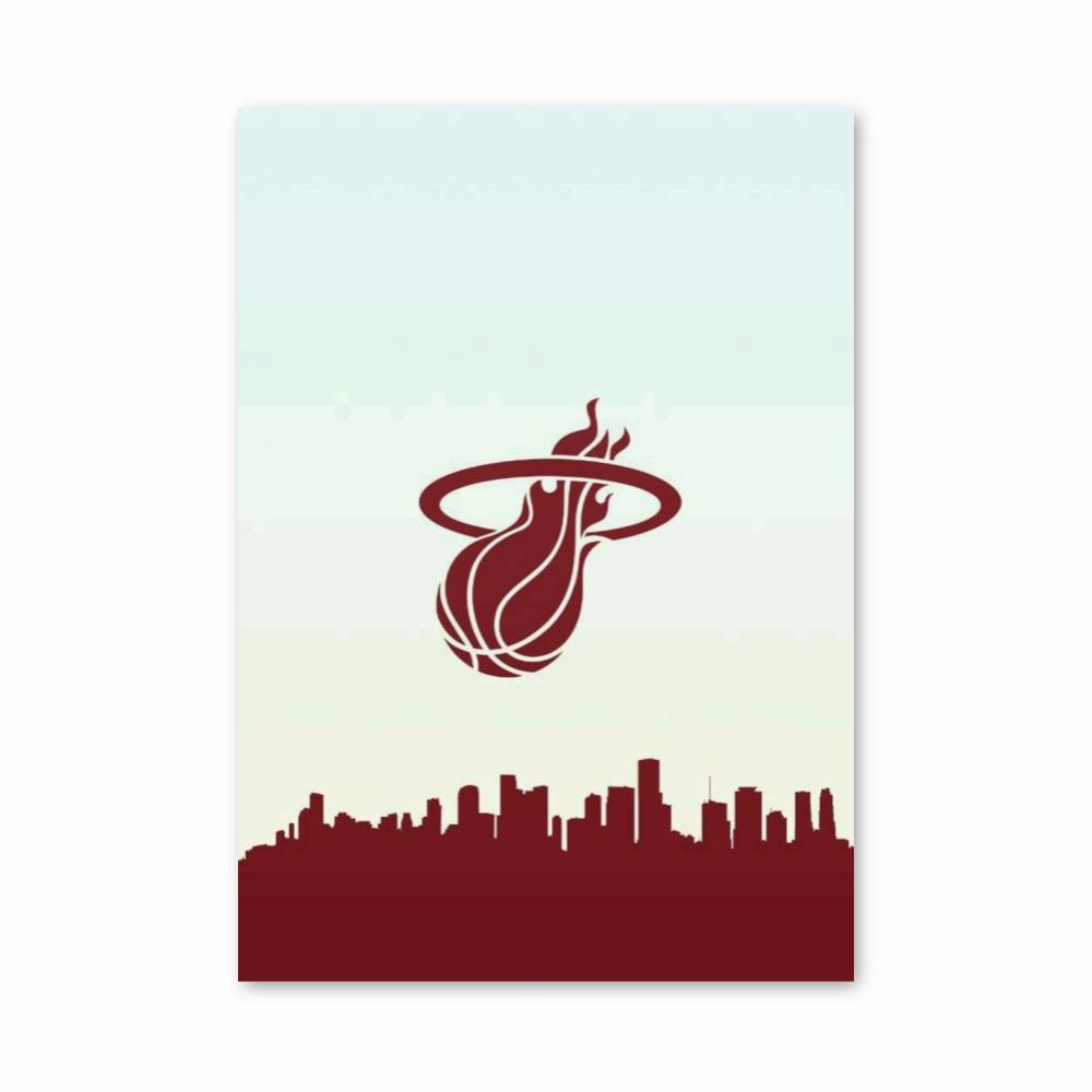 Poster Miami Skyline Heat – affiche Basketball
