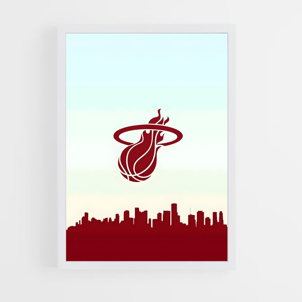 Poster Miami Skyline Heat – affiche Basketball (vue 3)