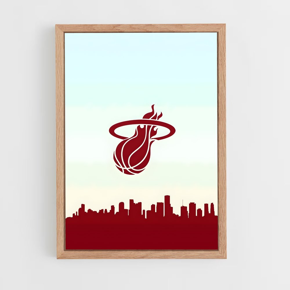 Poster Miami Skyline Heat – affiche Basketball (vue 4)