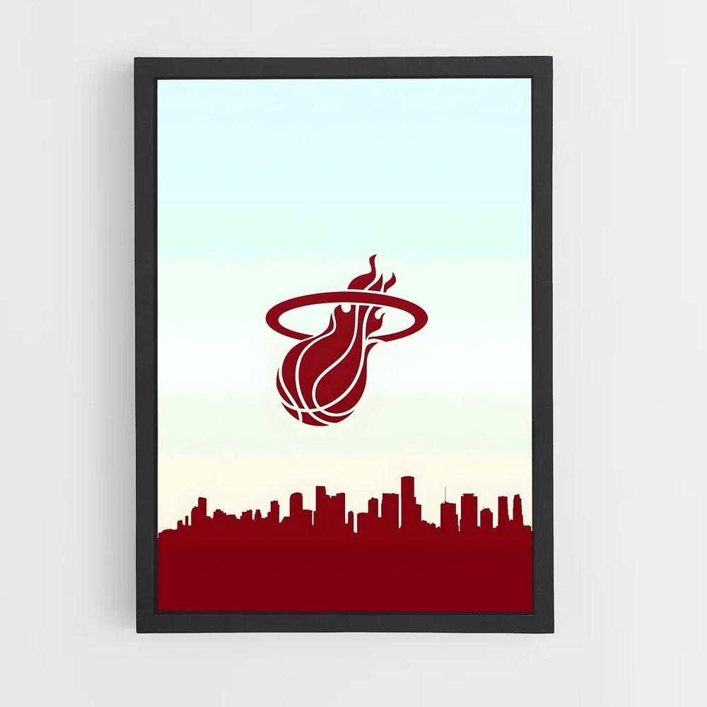 Poster Miami Skyline Heat – affiche Basketball (vue 2)