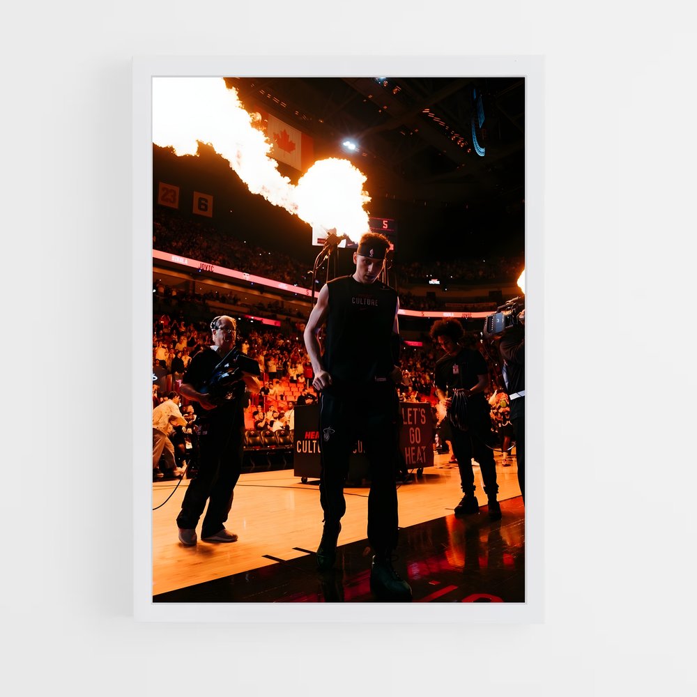 Poster Miami Heat Flamme – affiche Basketball (vue 3)