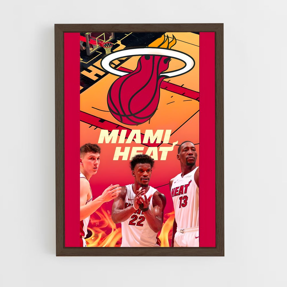 Poster Miami Heat Flames – affiche Basketball (vue 5)