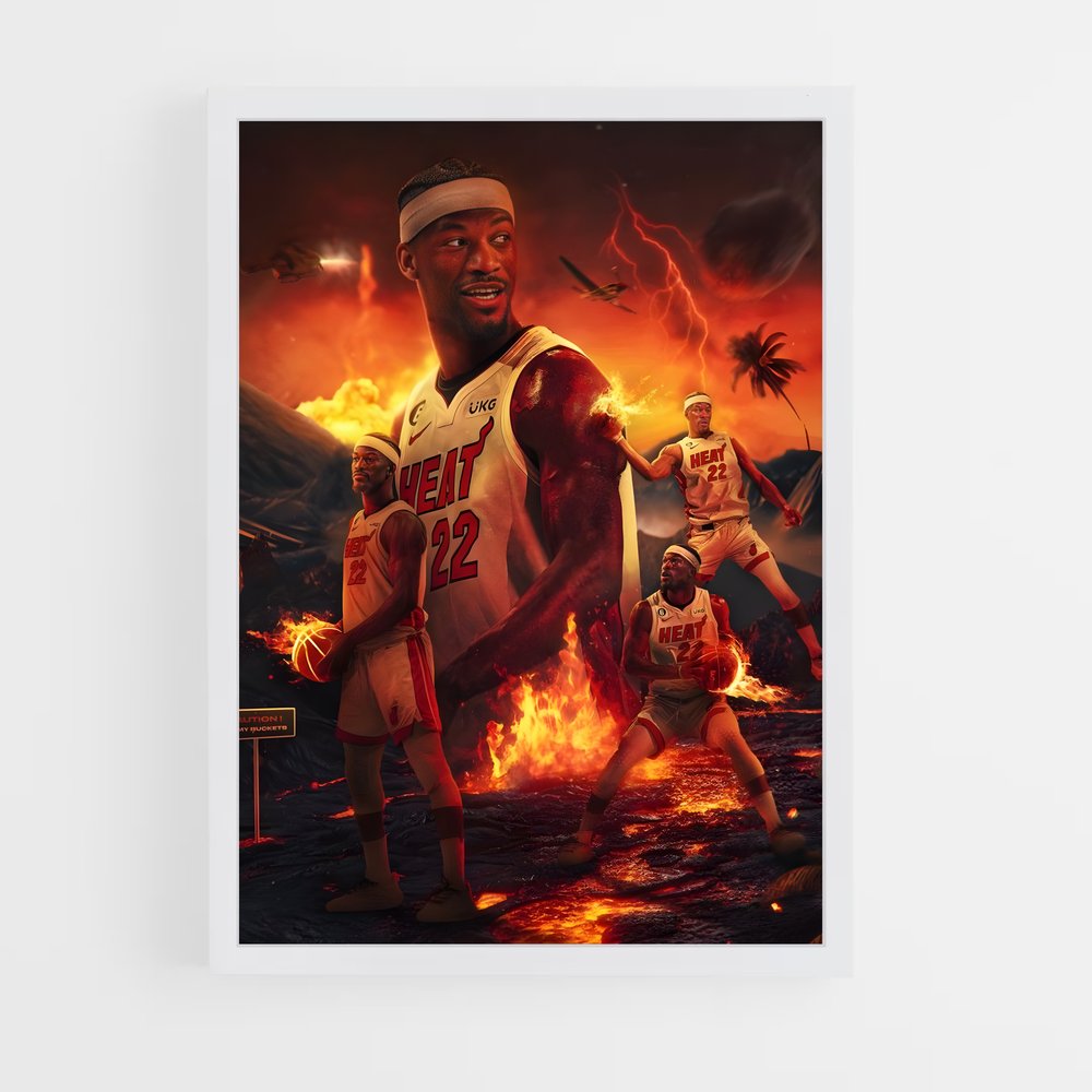 Poster Éruption Miami – affiche Basketball (vue 3)