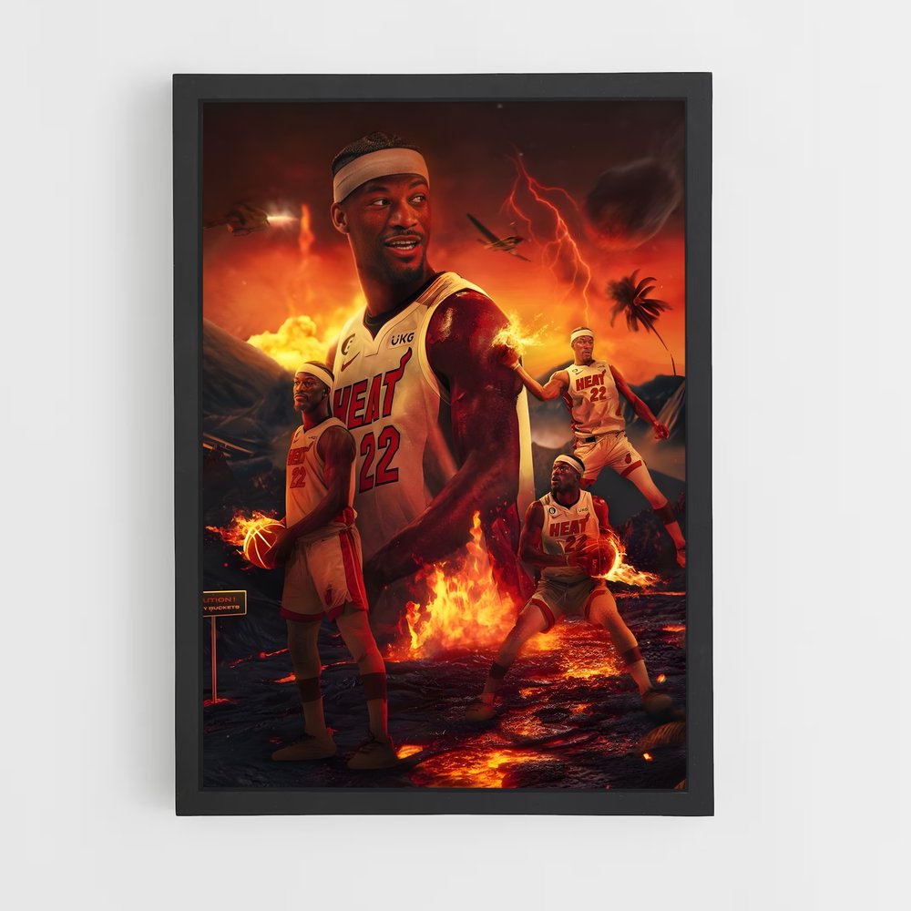 Poster Éruption Miami – affiche Basketball (vue 2)