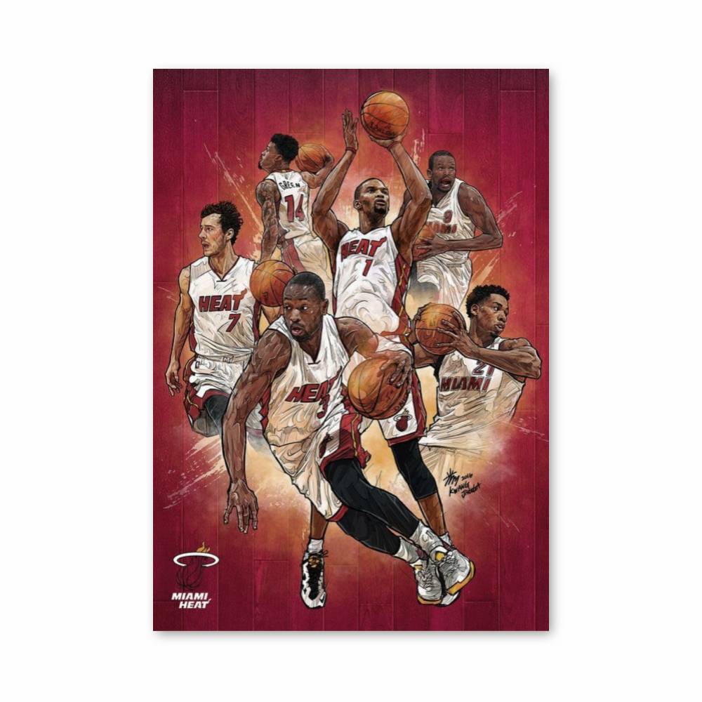 Poster Dynamique Miami Heat – affiche Basketball