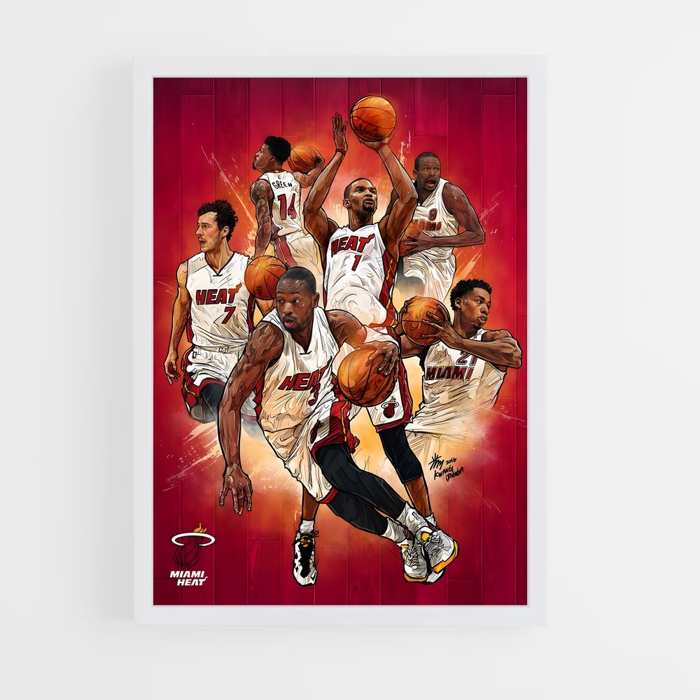 Poster Dynamique Miami Heat – affiche Basketball (vue 3)
