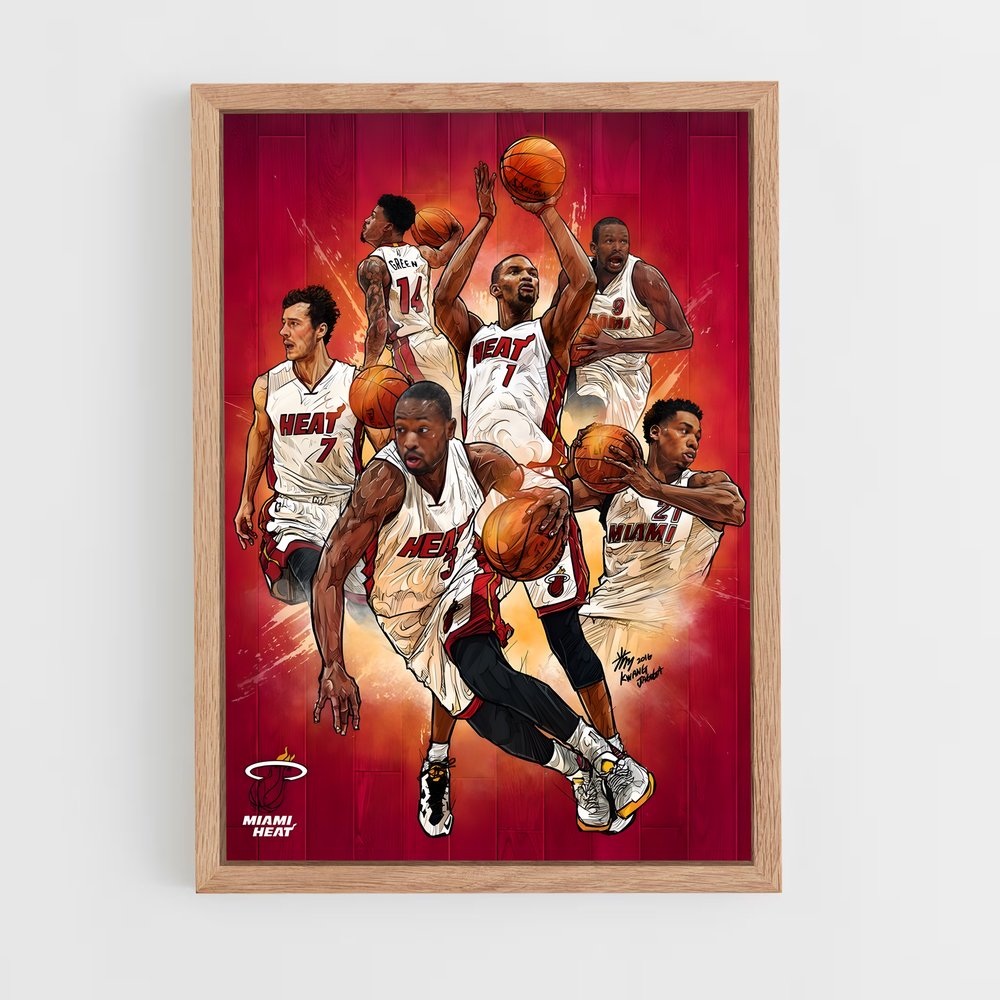 Poster Dynamique Miami Heat – affiche Basketball (vue 4)