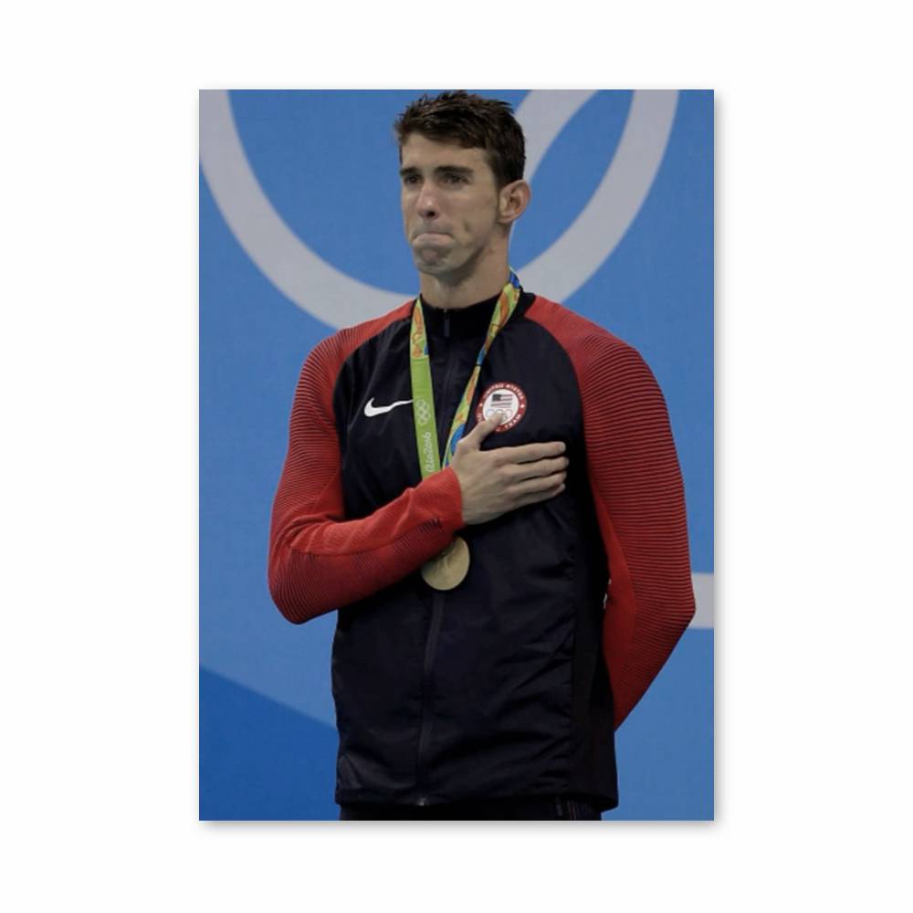 Poster Michael Phelps Nage – affiche Jeux Olympiques