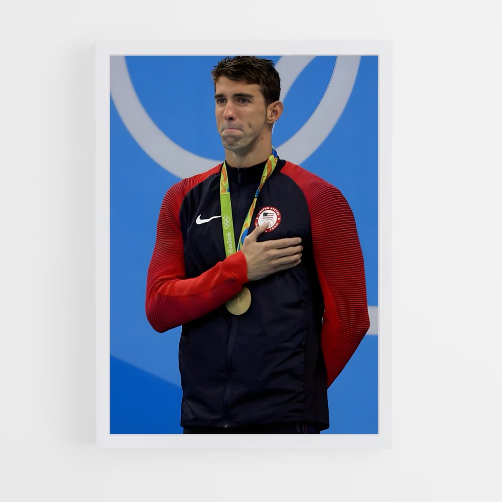 Poster Michael Phelps Nage – affiche Jeux Olympiques (vue 3)