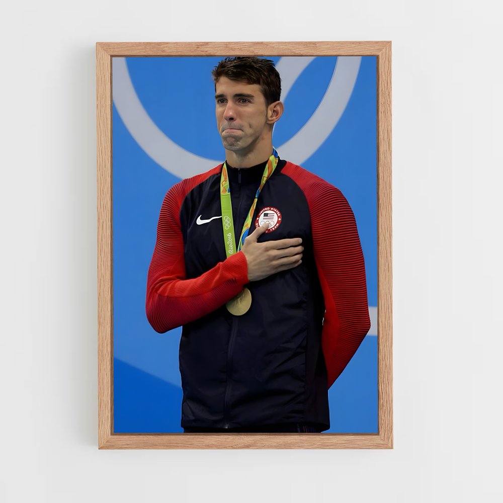 Poster Michael Phelps Nage – affiche Jeux Olympiques (vue 4)