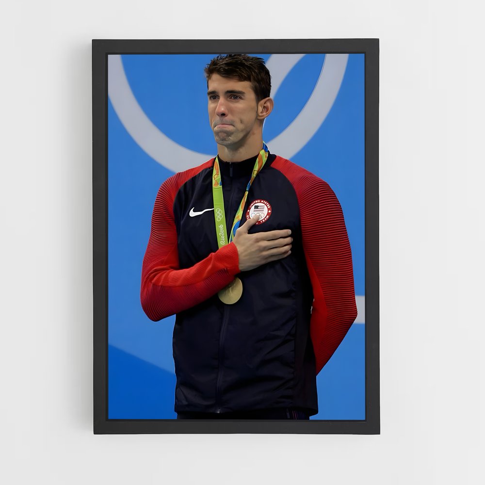 Poster Michael Phelps Nage – affiche Jeux Olympiques (vue 2)