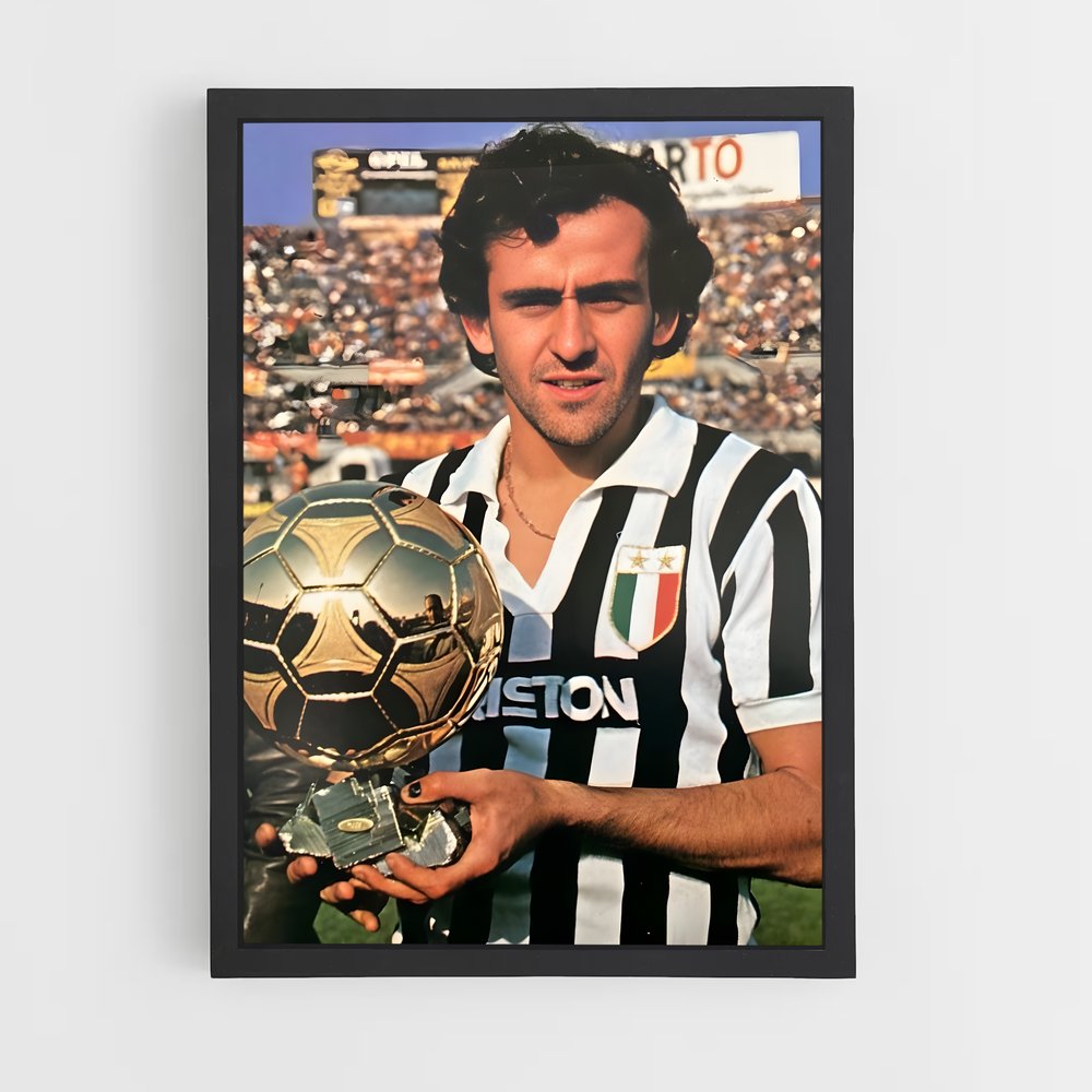 Poster Michel Platini Ballon d'or – affiche Football (vue 2)