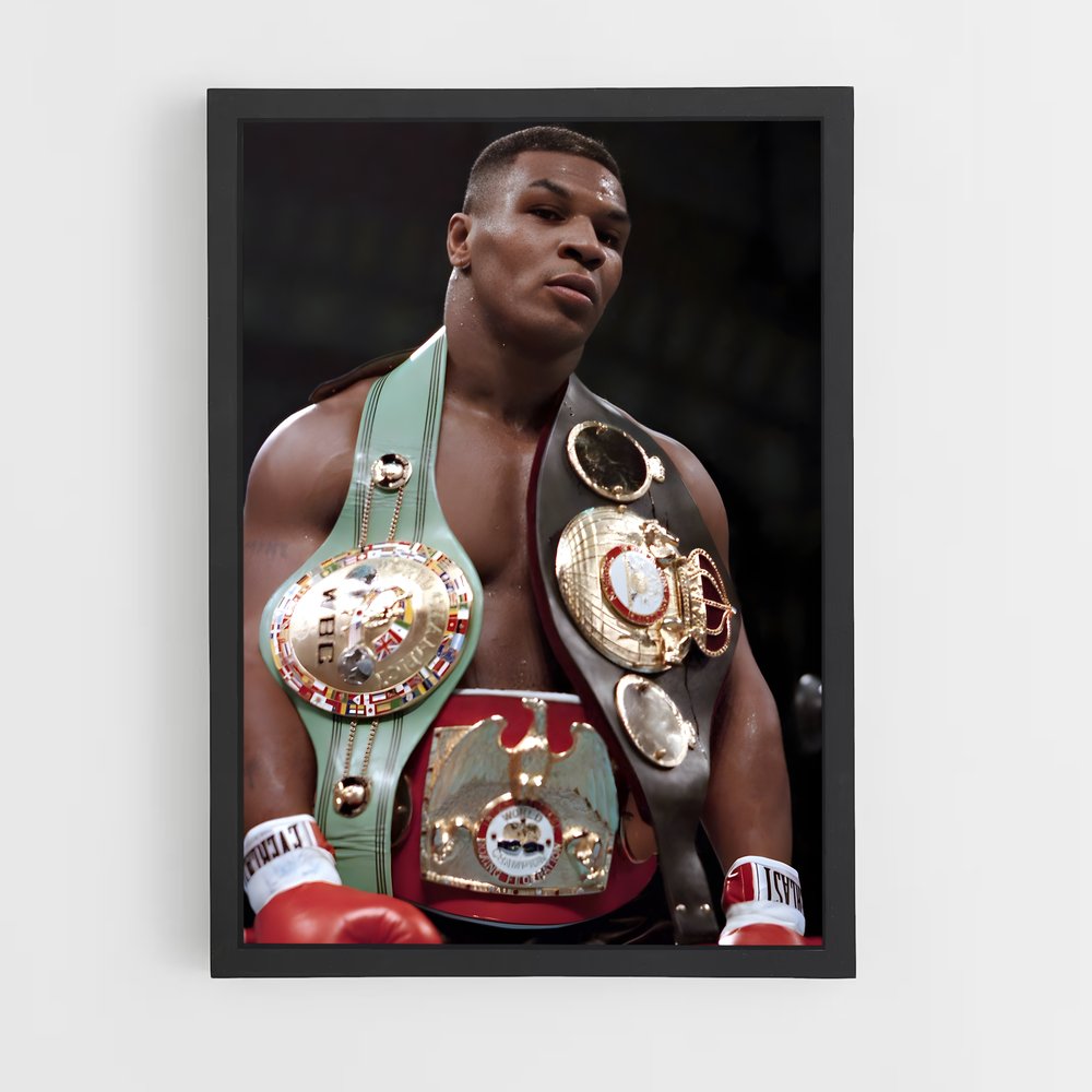 Poster Titres Mike Tyson – affiche Boxe (vue 2)