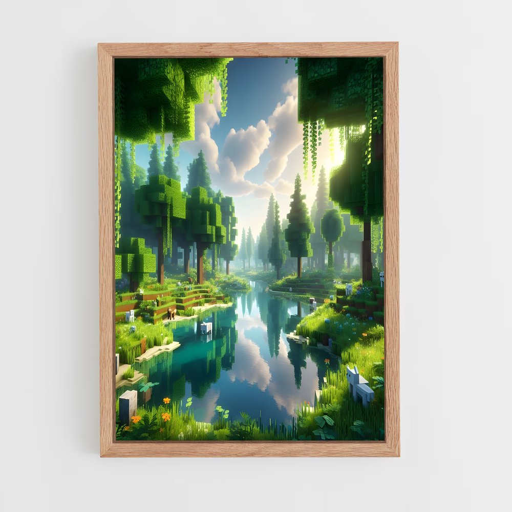 Poster Lac Minecraft (vue 4)