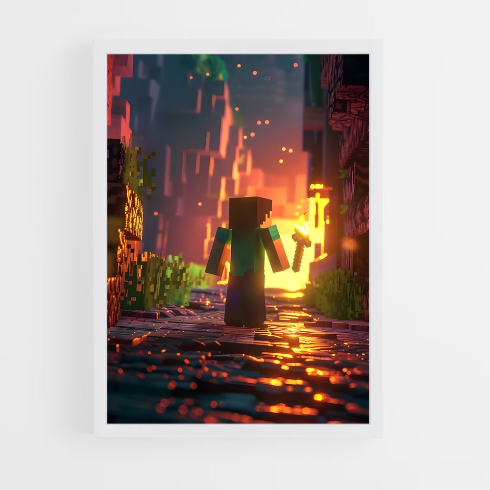 Poster Steve Aesthetic – affiche Minecraft (vue 3)