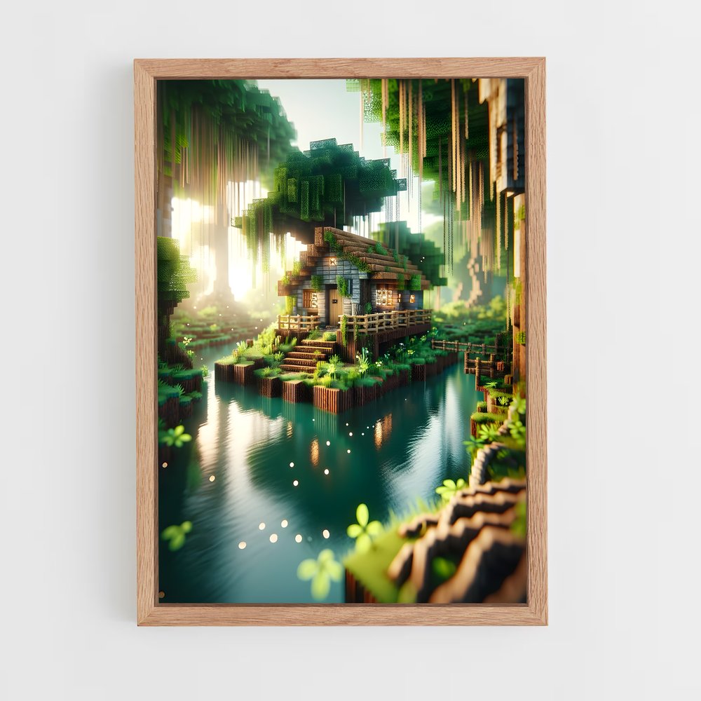 Poster Cabane Minecraft (vue 4)