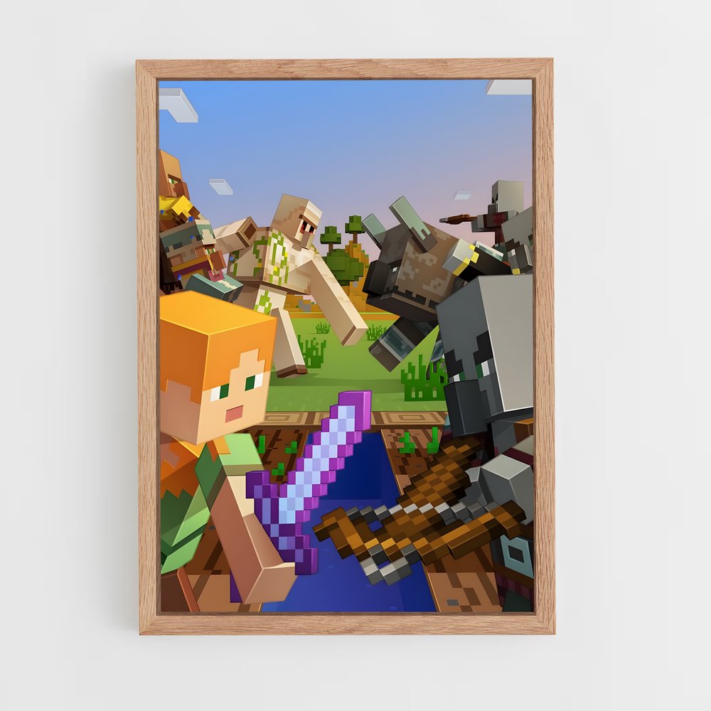Poster Minecraft Combat (vue 4)