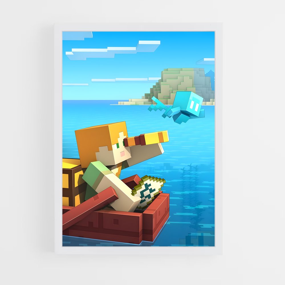 Poster Minecraft Bateau (vue 3)