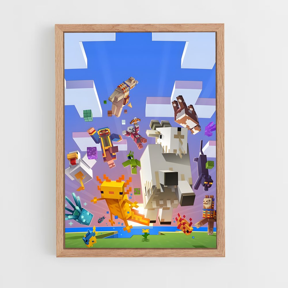 Poster Minecraft Mobs (vue 4)