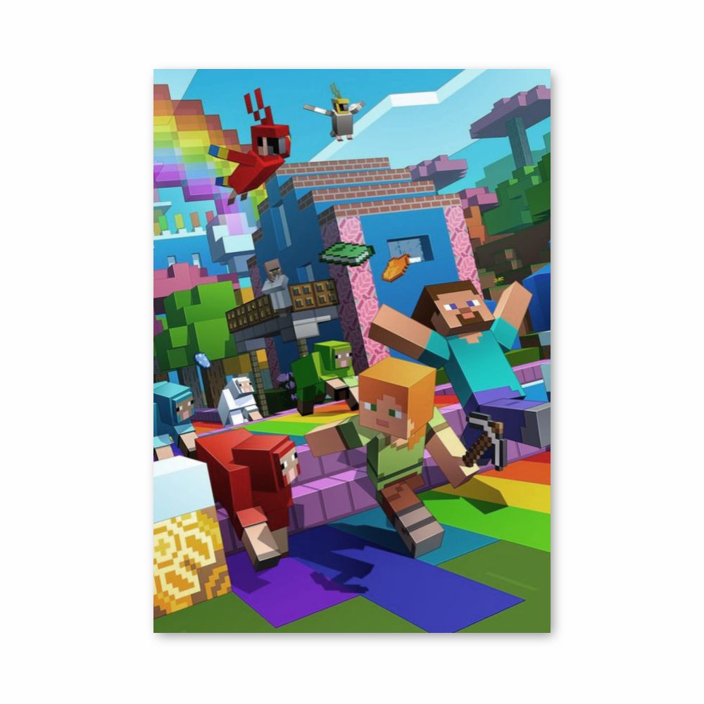 Poster Minecraft Arc en Ciel