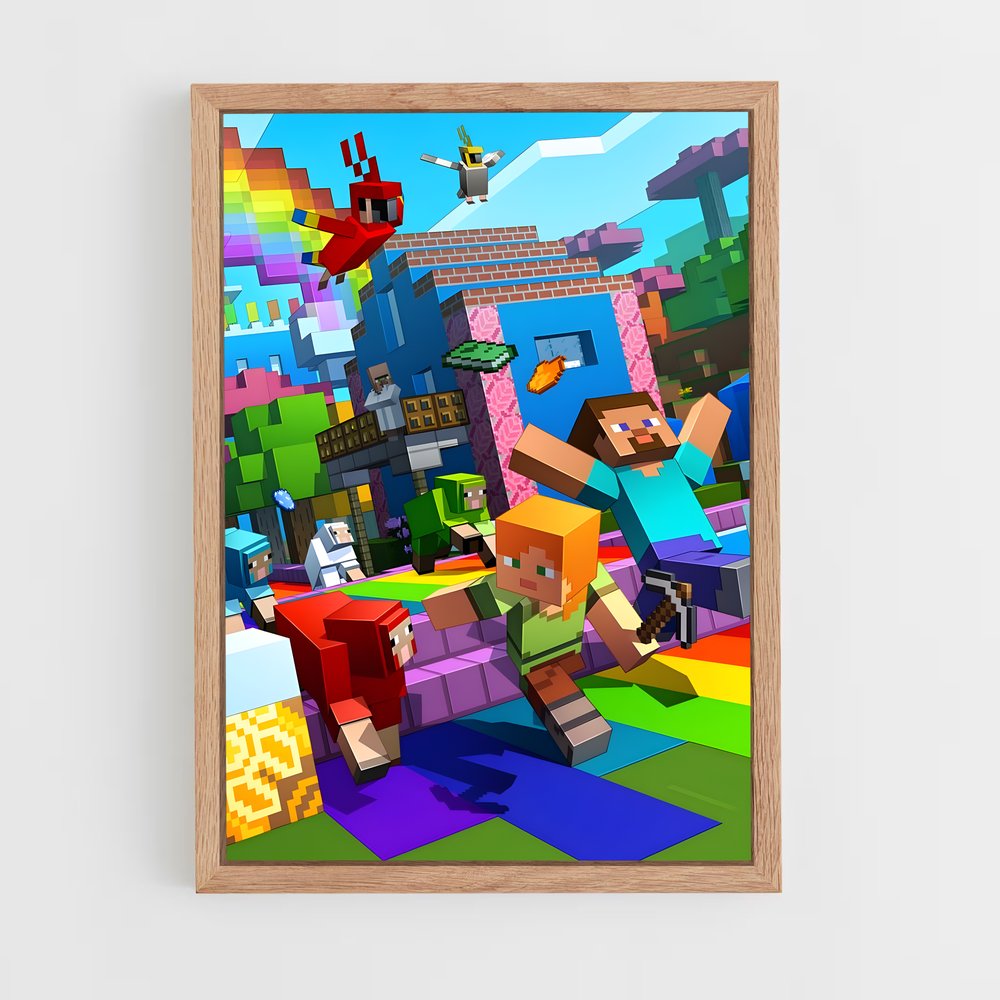 Poster Minecraft Arc en Ciel (vue 4)