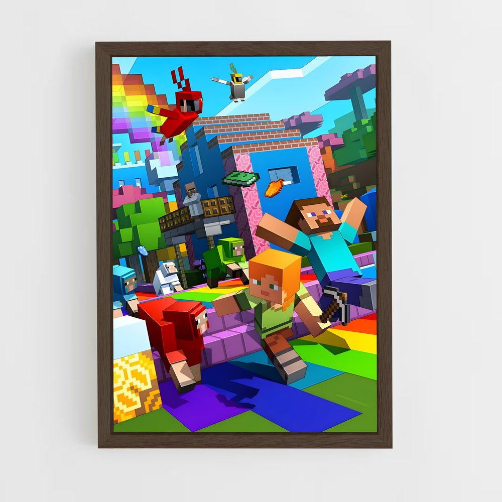 Poster Minecraft Arc en Ciel (vue 5)