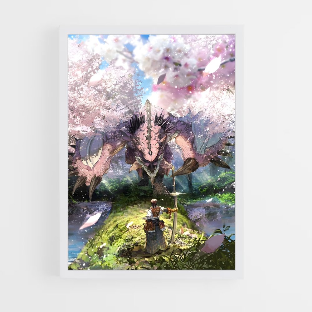 Poster Chasseur de Monstres Sakura – affiche Monster Hunter (vue 3)