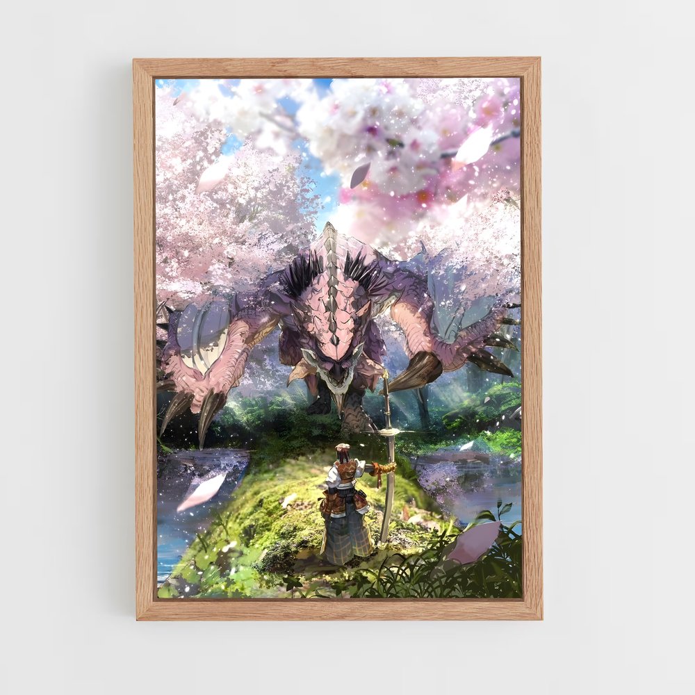 Poster Chasseur de Monstres Sakura – affiche Monster Hunter (vue 4)