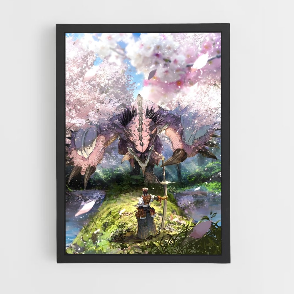 Poster Chasseur de Monstres Sakura – affiche Monster Hunter (vue 2)