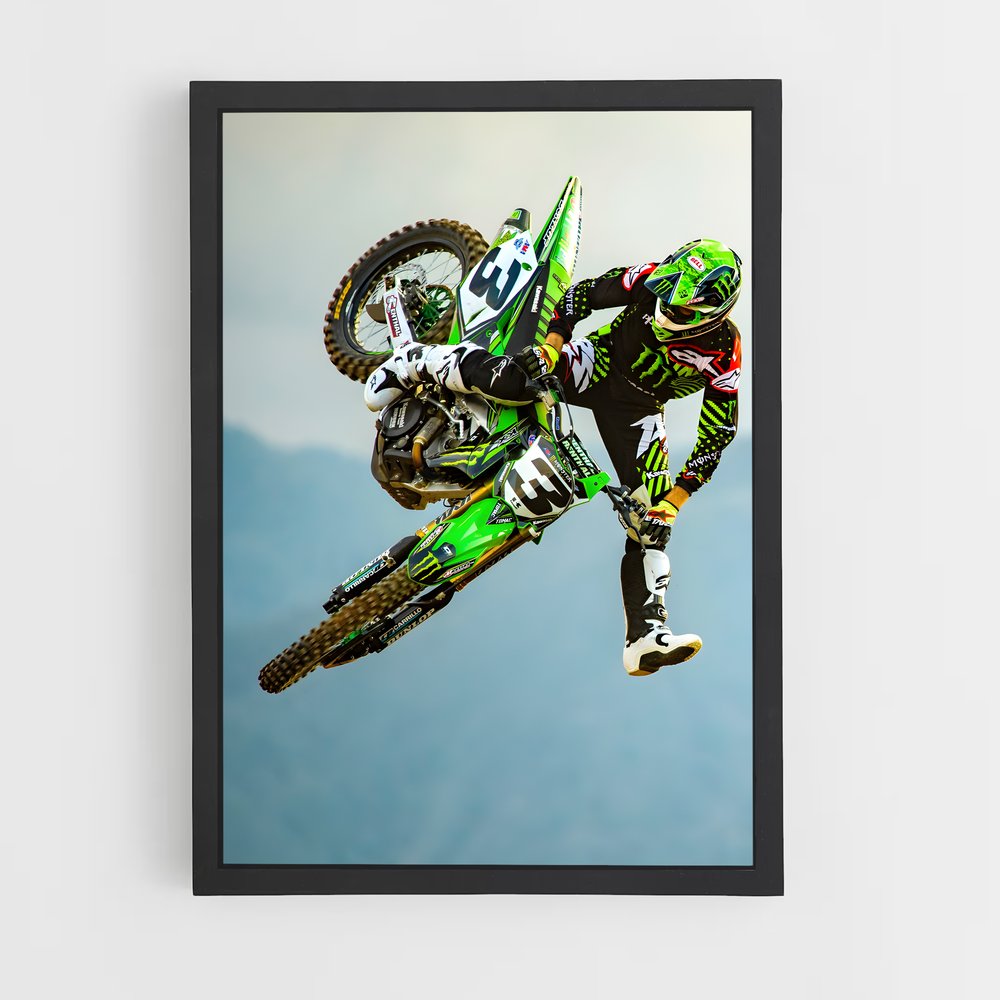 Poster Saut Acrobatique Moto-Cross – affiche Moto Cross (vue 2)