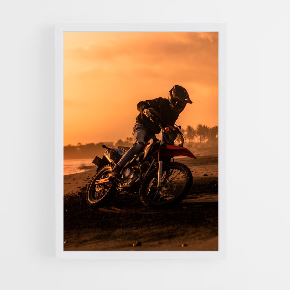 Poster Sunset Drift Moto-Cross – affiche Moto Cross (vue 3)