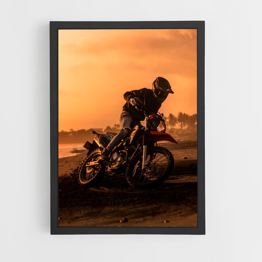 Poster Sunset Drift Moto-Cross – affiche Moto Cross (vue 2)
