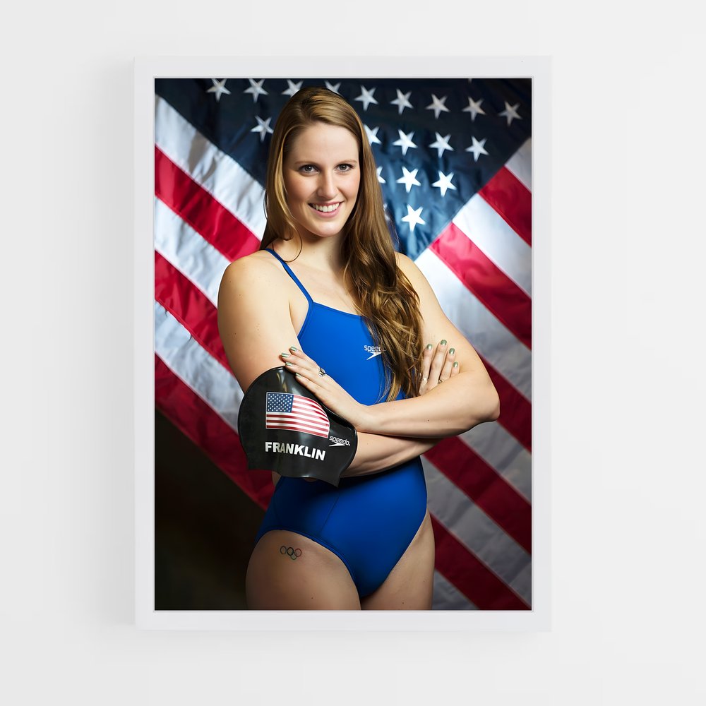 Poster Élan Aquatique Américain – affiche Natation (vue 3)