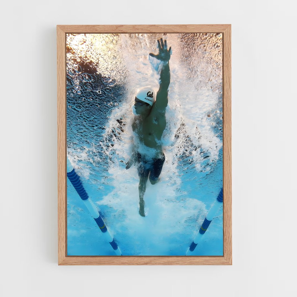 Poster Frappe Aquatique – affiche Natation (vue 4)