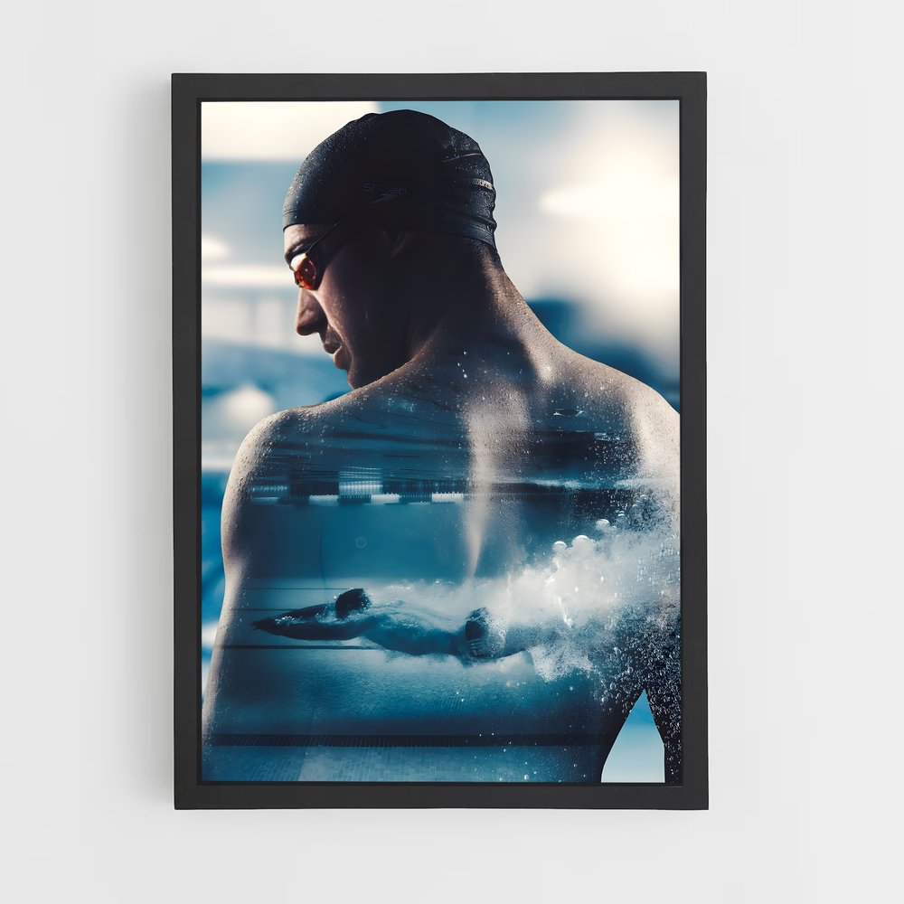 Poster Fusion Aquatique – affiche Natation (vue 2)