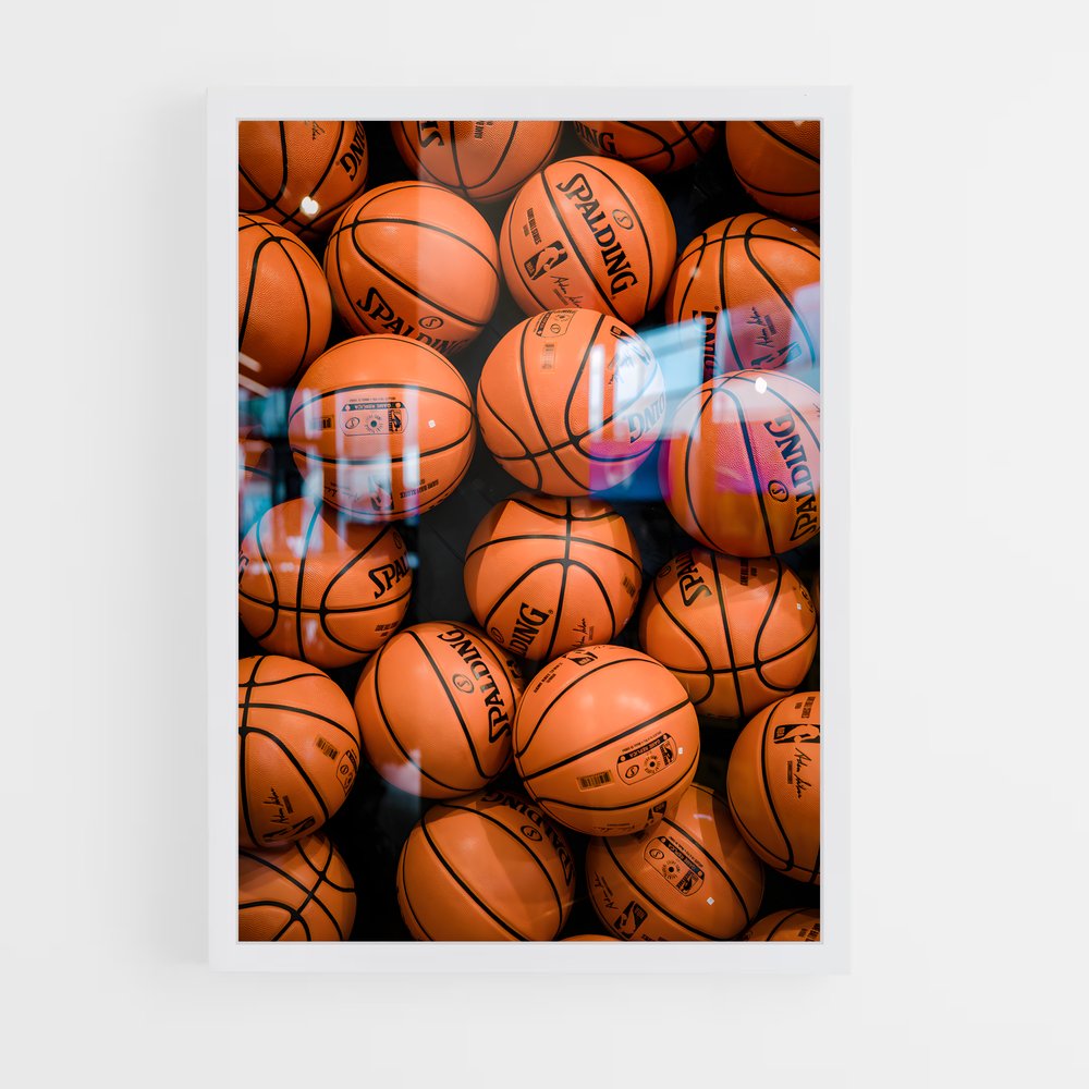 Poster Ballons Basket – affiche Basketball (vue 3)
