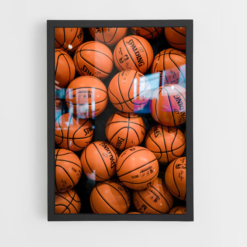 Poster Ballons Basket – affiche Basketball (vue 2)