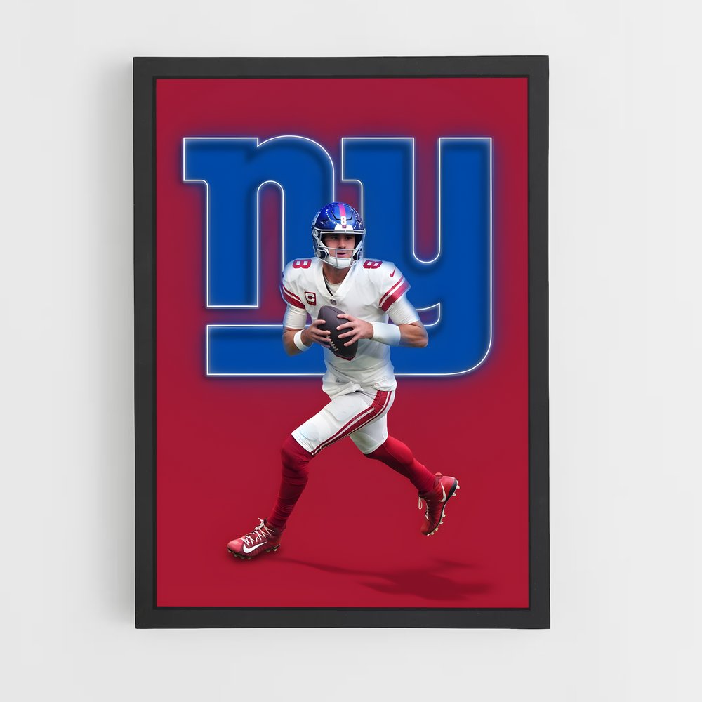 Poster New York Giants Quarterback – affiche Football US (vue 2)